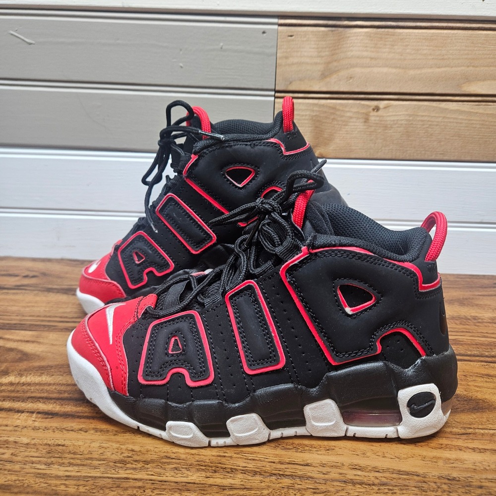 Nike Air More Uptempo Black Red White Kids Basketball Shoes DJ4488-001